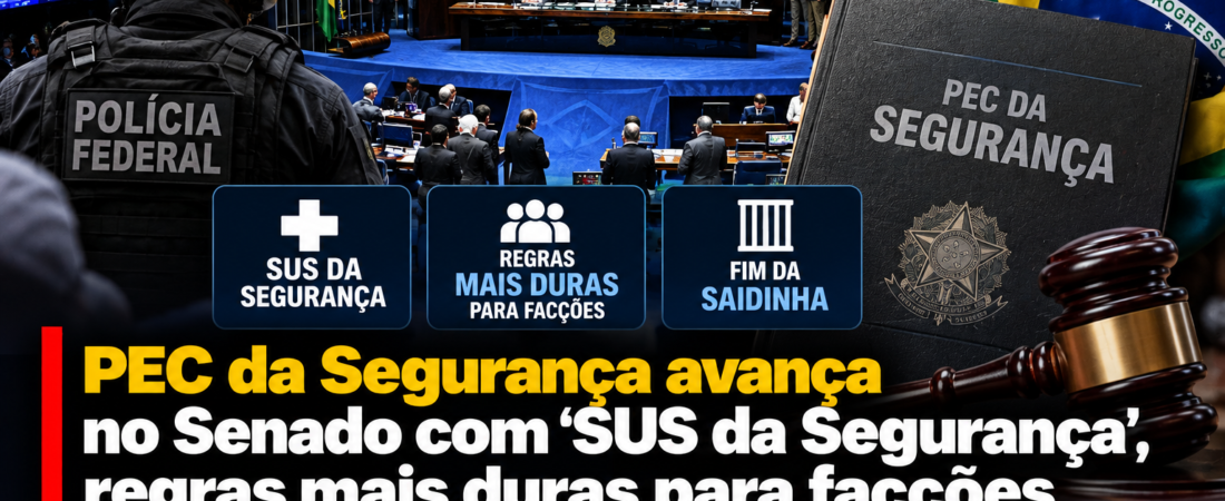 PEC da Segurança avança no Senado com ‘SUS da Segurança’, regras mais duras para facções e fim da saidinha