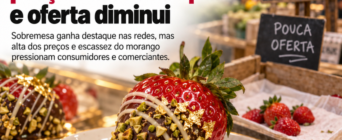 Morango cravejado viraliza enquanto preço da fruta dispara e oferta diminui