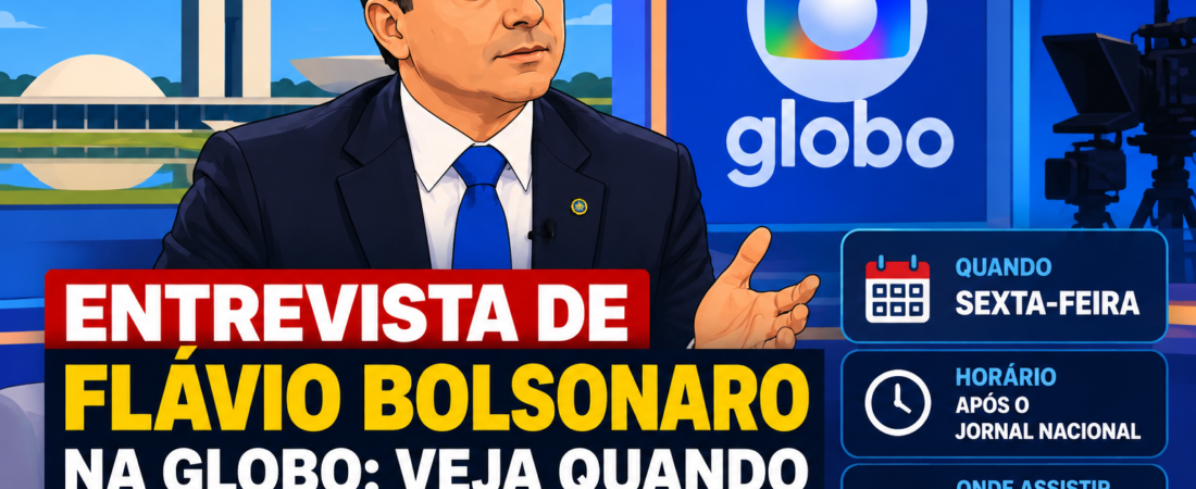 Flávio Bolsonaro será entrevistado pela Globo nesta sexta; veja horário e onde assistir